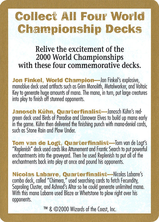 2000 World Championships Ad [World Championship Decks 2000] | Good Games Cannington