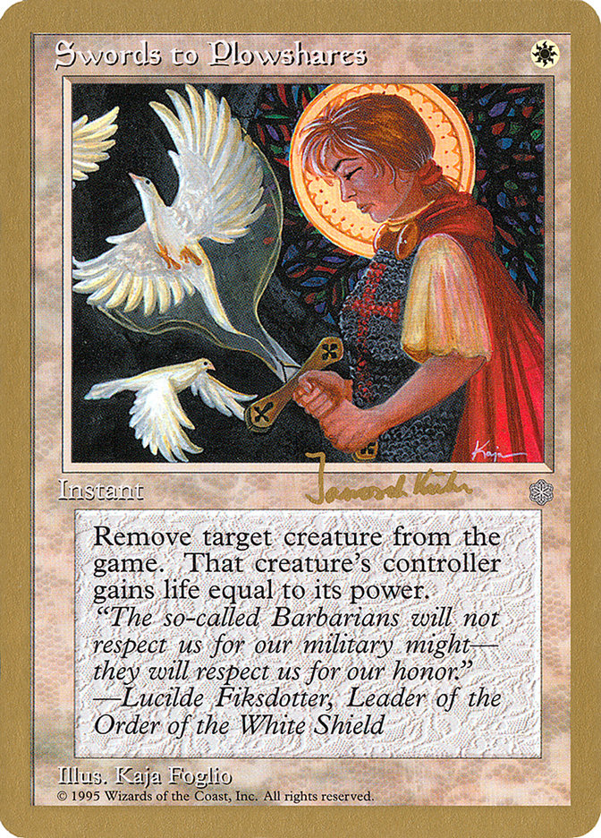 Swords to Plowshares (Janosch Kuhn) [World Championship Decks 1997] | Good Games Cannington