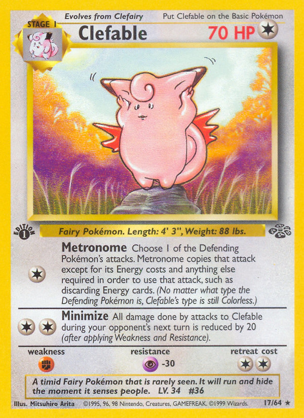 Clefable (17/64) [Jungle 1st Edition] | Good Games Cannington
