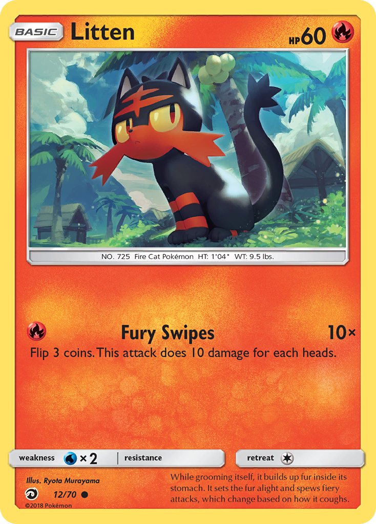 Litten (12/70) [Sun & Moon: Dragon Majesty] | Good Games Cannington