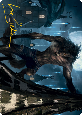 Stalking Predator Art Card (Gold-Stamped Signature) [Innistrad: Midnight Hunt Art Series] | Good Games Cannington