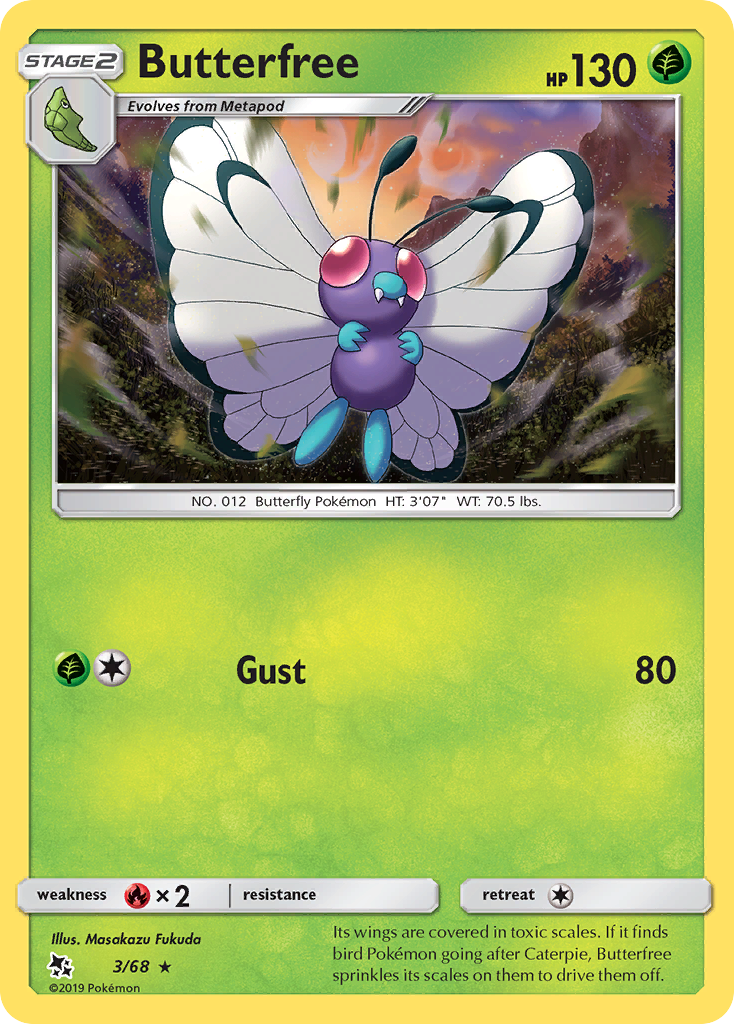 Butterfree (3/68) [Sun & Moon: Hidden Fates] | Good Games Cannington