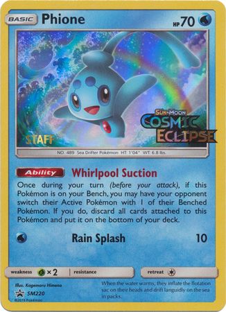 Phione (SM220) (Staff Prerelease Promo) [Sun & Moon: Black Star Promos] | Good Games Cannington
