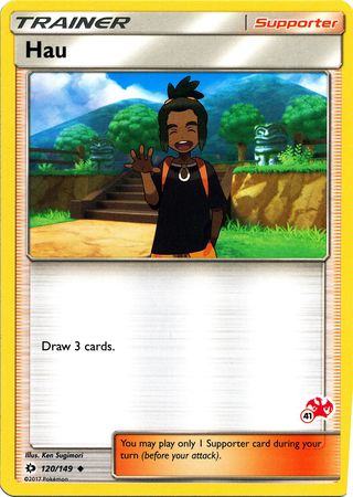 Hau (120/149) (Charizard Stamp #41) [Battle Academy 2020] | Good Games Cannington