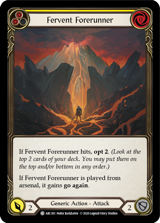 Fervent Forerunner (Yellow) [U-ARC183] Unlimited Rainbow Foil | Good Games Cannington