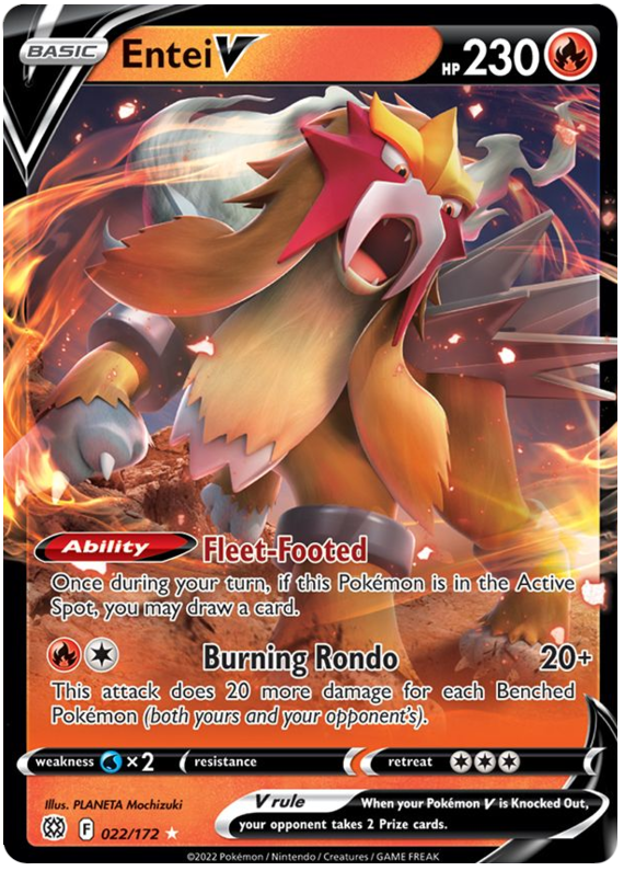 Entei V (022/172) [Sword & Shield: Brilliant Stars] | Good Games Cannington