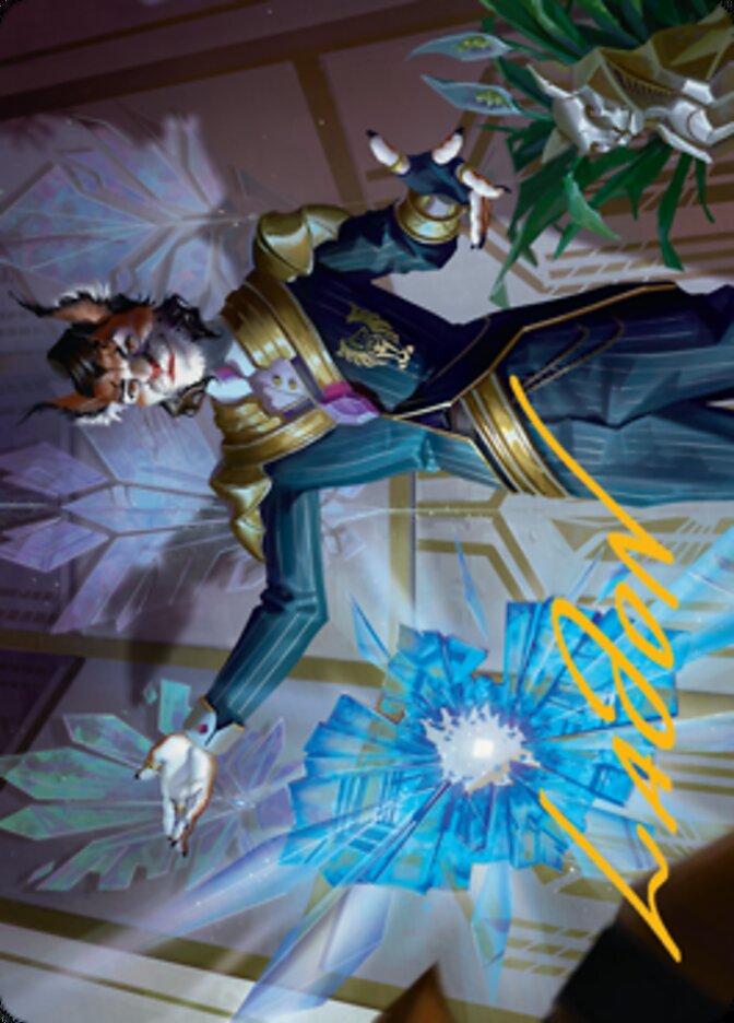 Kros, Defense Contractor Art Card (Gold-Stamped Signature) [Streets of New Capenna Art Series] | Good Games Cannington