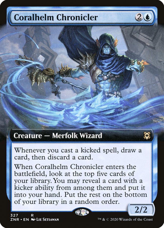 Coralhelm Chronicler (Extended Art) [Zendikar Rising] | Good Games Cannington