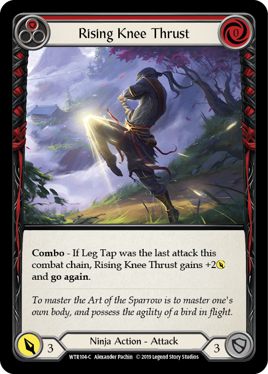 Rising Knee Thrust (Red) [WTR104-C] Alpha Print Rainbow Foil | Good Games Cannington