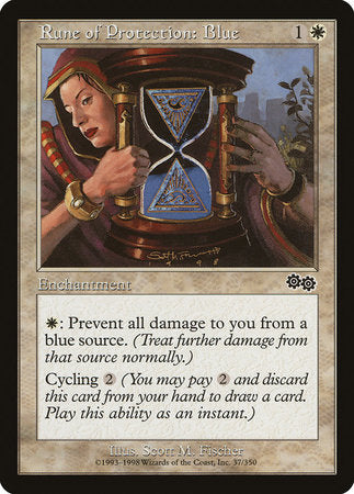 Rune of Protection: Blue [Urza's Saga] | Good Games Cannington