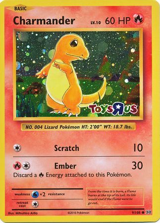 Charmander (9/108) (Toys R Us Promo) [XY: Evolutions] | Good Games Cannington