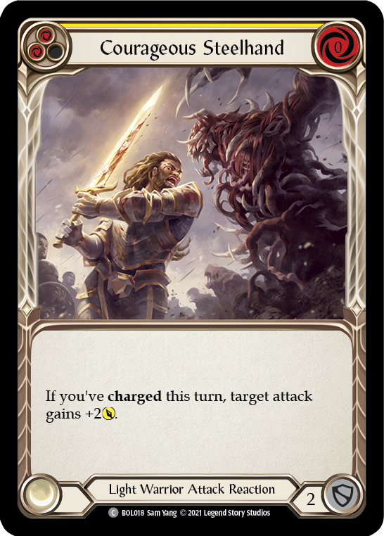 Courageous Steelhand (Yellow) [BOL018] (Monarch Boltyn Blitz Deck) | Good Games Cannington