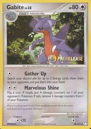 Gabite (48/123) (Prerelease Promo) [Diamond & Pearl: Black Star Promos] | Good Games Cannington
