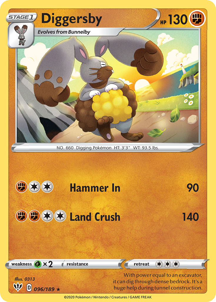 Diggersby (096/189) [Sword & Shield: Darkness Ablaze] | Good Games Cannington
