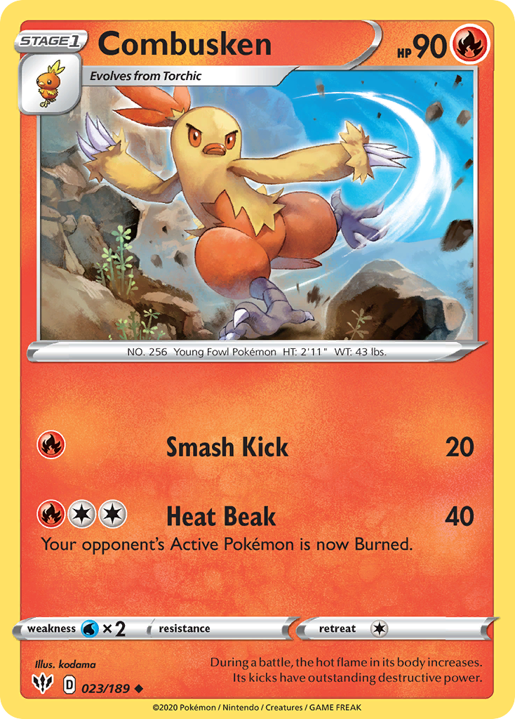 Combusken (023/189) [Sword & Shield: Darkness Ablaze] | Good Games Cannington
