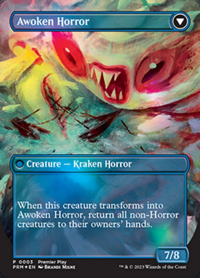 Thing in the Ice // Awoken Horror (Borderless Alternate Art) [Regional Championship Qualifiers 2023] | Good Games Cannington