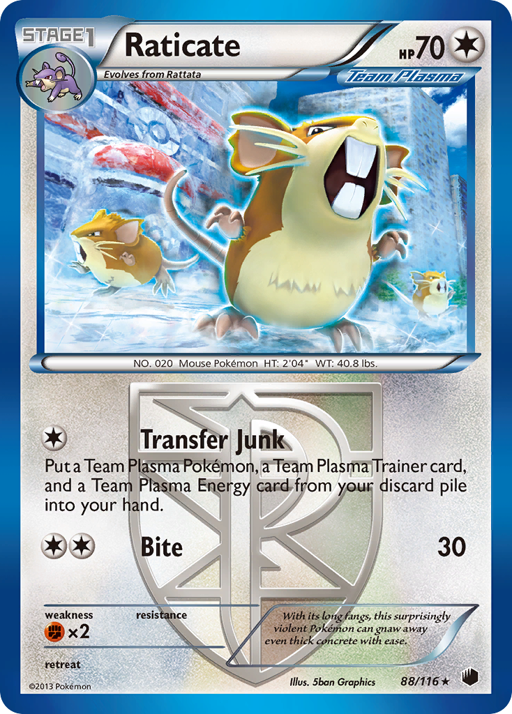 Raticate (88/116) [Black & White: Plasma Freeze] | Good Games Cannington