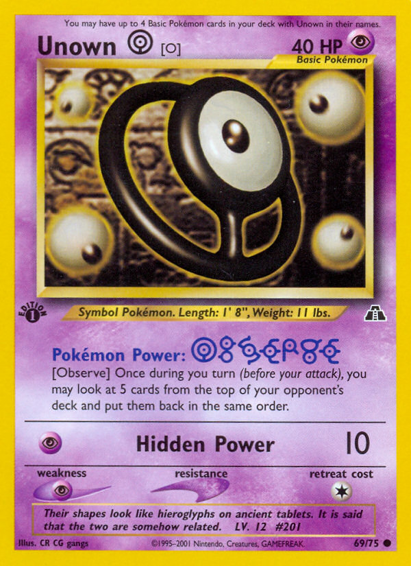 Unown [O] (69/75) [Neo Discovery 1st Edition] | Good Games Cannington