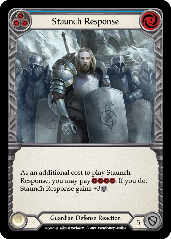 Staunch Response (Blue) [BVO020-R] 1st Edition Normal | Good Games Cannington