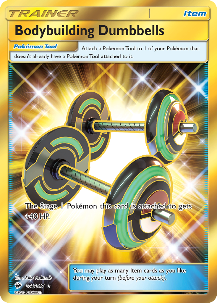 Bodybuilding Dumbbells (161/147) [Sun & Moon: Burning Shadows] | Good Games Cannington