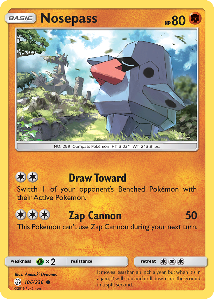 Nosepass (106/236) [Sun & Moon: Cosmic Eclipse] | Good Games Cannington