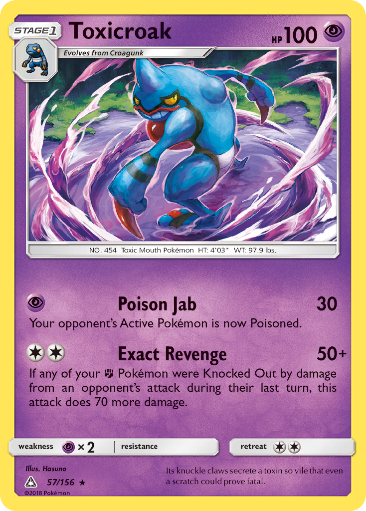 Toxicroak (57/156) [Sun & Moon: Ultra Prism] | Good Games Cannington
