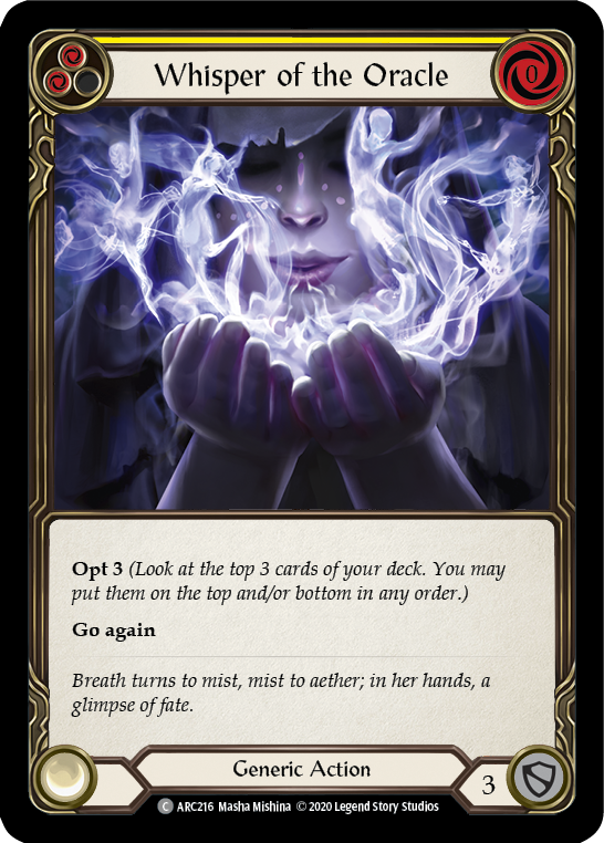 Whisper of the Oracle (Yellow) [U-ARC216] Unlimited Rainbow Foil | Good Games Cannington