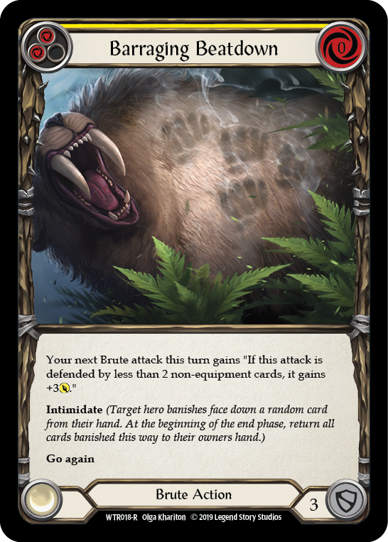 Barraging Beatdown (Yellow) [WTR018-R] Alpha Print Rainbow Foil | Good Games Cannington