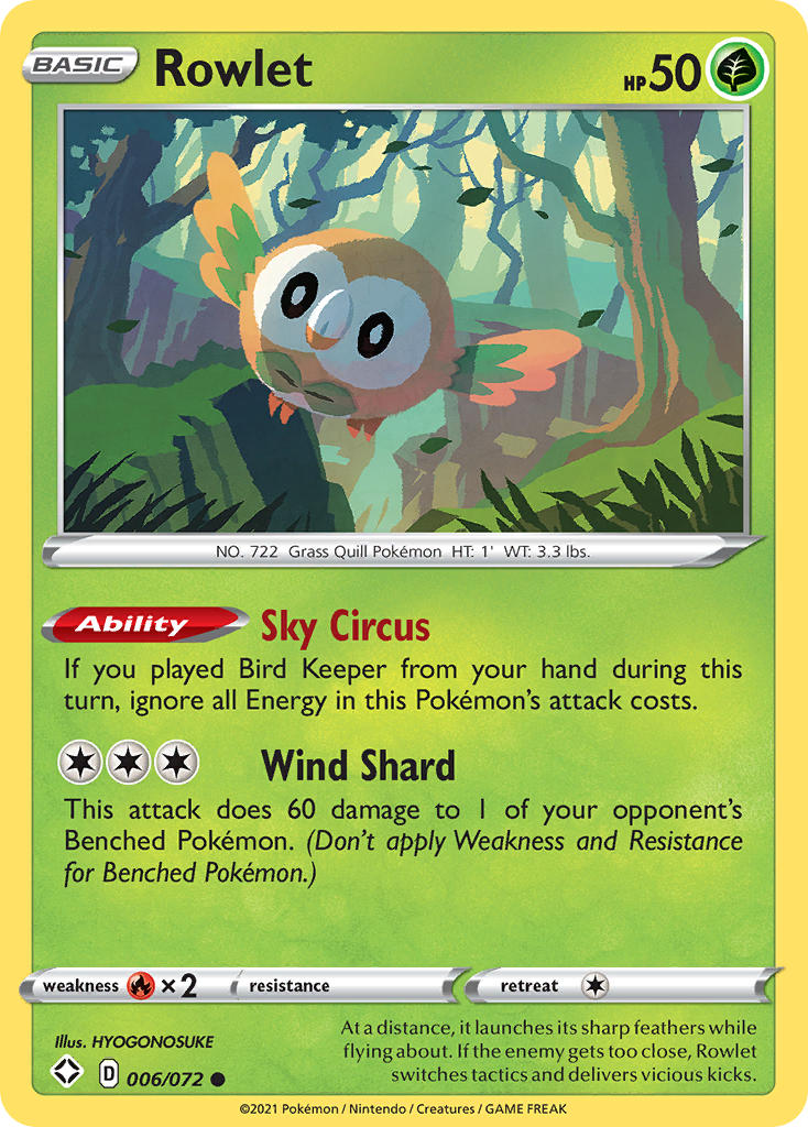 Rowlet (006/072) [Sword & Shield: Shining Fates] | Good Games Cannington