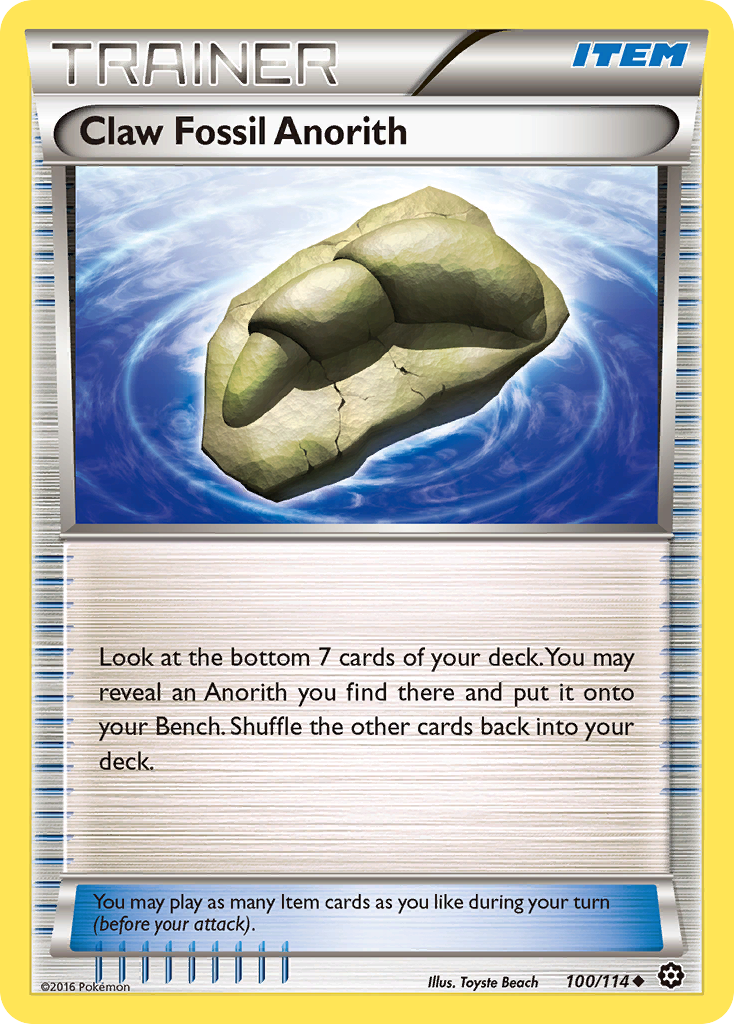 Claw Fossil Anorith (100/114) [XY: Steam Siege] | Good Games Cannington