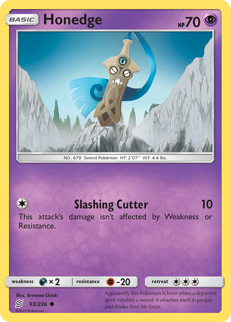 Honedge (93/236) [Sun & Moon: Unified Minds] | Good Games Cannington