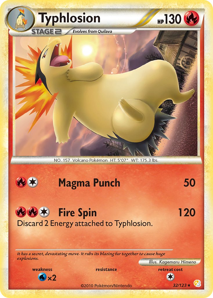 Typhlosion (32/123) (Theme Deck Exclusive) [HeartGold & SoulSilver: Base Set] | Good Games Cannington