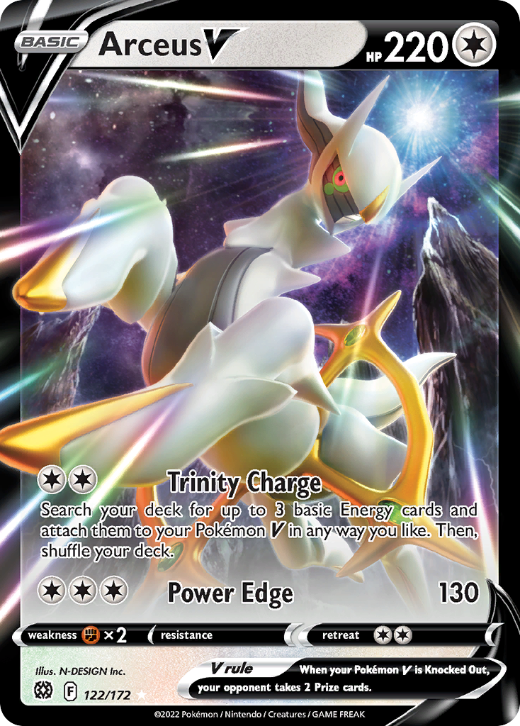 Arceus V (122/172) (Metal Card) [Sword & Shield: Brilliant Stars] | Good Games Cannington