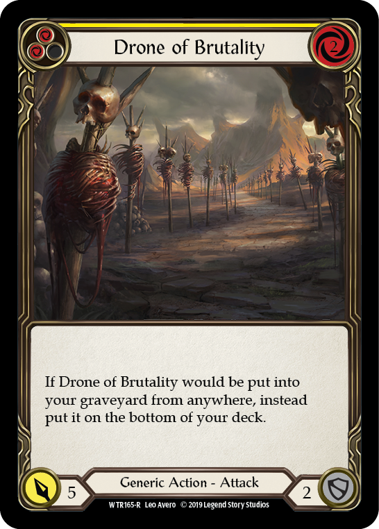 Drone of Brutality (Yellow) [WTR165-R] Alpha Print Normal | Good Games Cannington