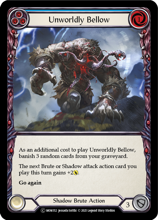 Unworldly Bellow (Blue) [U-MON152-RF] Unlimited Rainbow Foil | Good Games Cannington