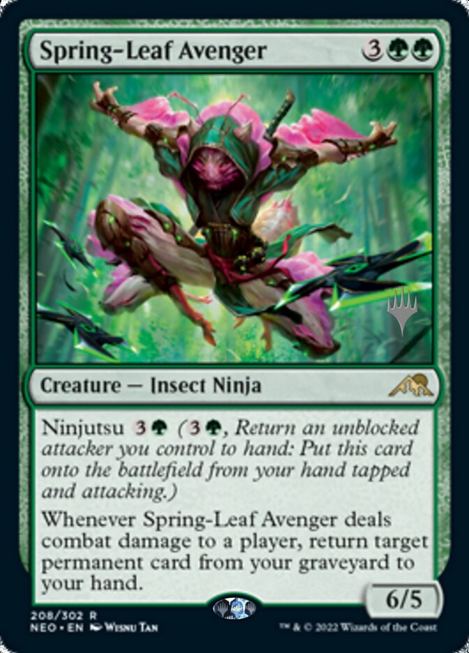 Spring-Leaf Avenger (Promo Pack) [Kamigawa: Neon Dynasty Promos] | Good Games Cannington