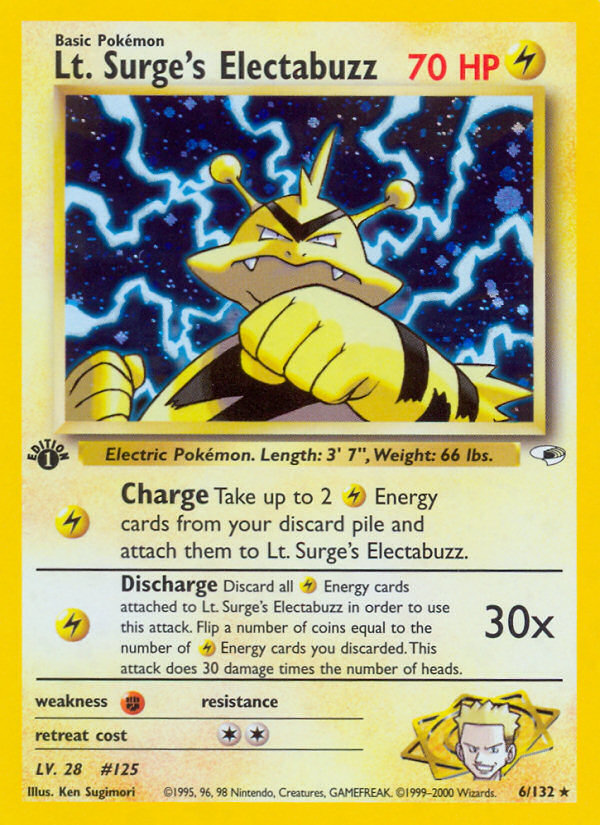 Lt. Surge's Electabuzz (6/132) [Gym Heroes 1st Edition] | Good Games Cannington