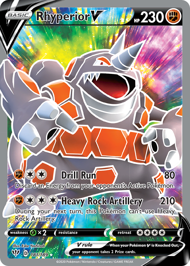 Rhyperior V (181/189) [Sword & Shield: Darkness Ablaze] | Good Games Cannington