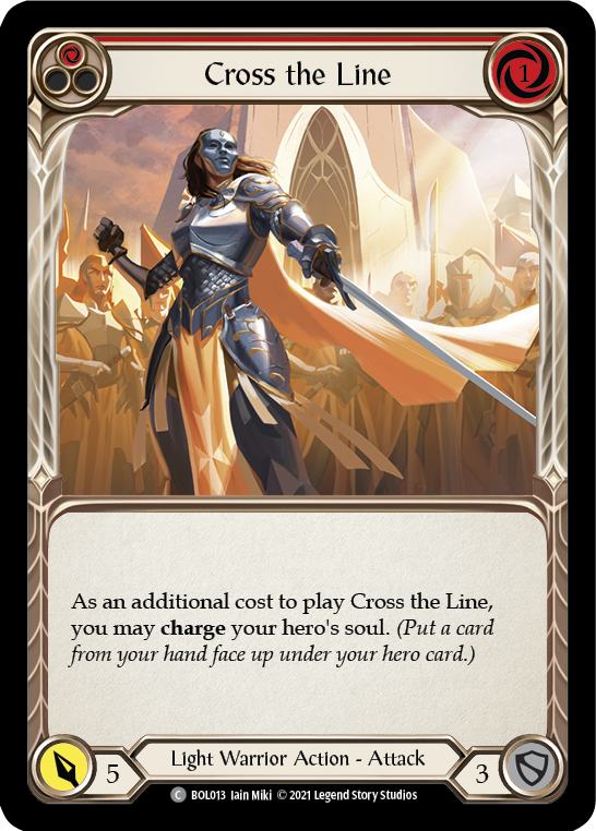 Cross the Line (Red) [BOL013] (Monarch Boltyn Blitz Deck) | Good Games Cannington