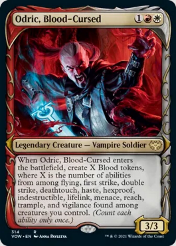 Odric, Blood-Cursed (Showcase Fang Frame) [Innistrad: Crimson Vow] | Good Games Cannington