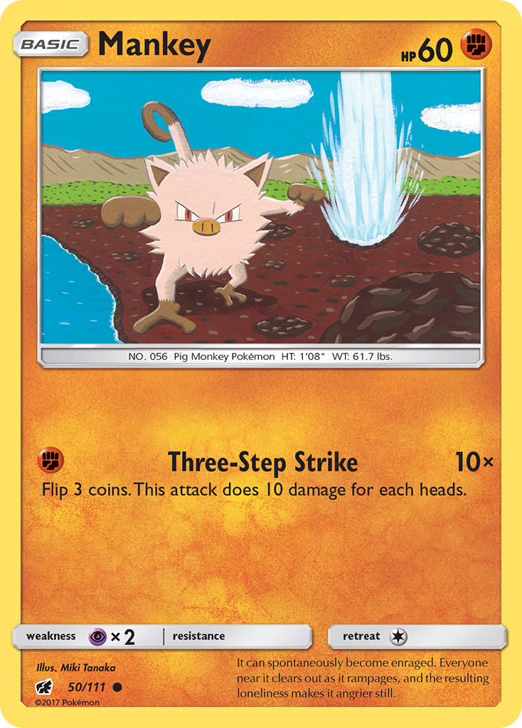 Mankey (50/111) [Sun & Moon: Crimson Invasion] | Good Games Cannington