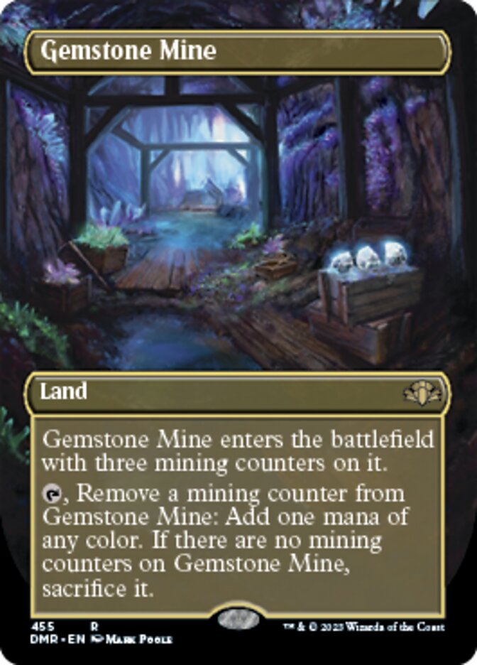 Gemstone Mine (Borderless Alternate Art) [Dominaria Remastered] | Good Games Cannington