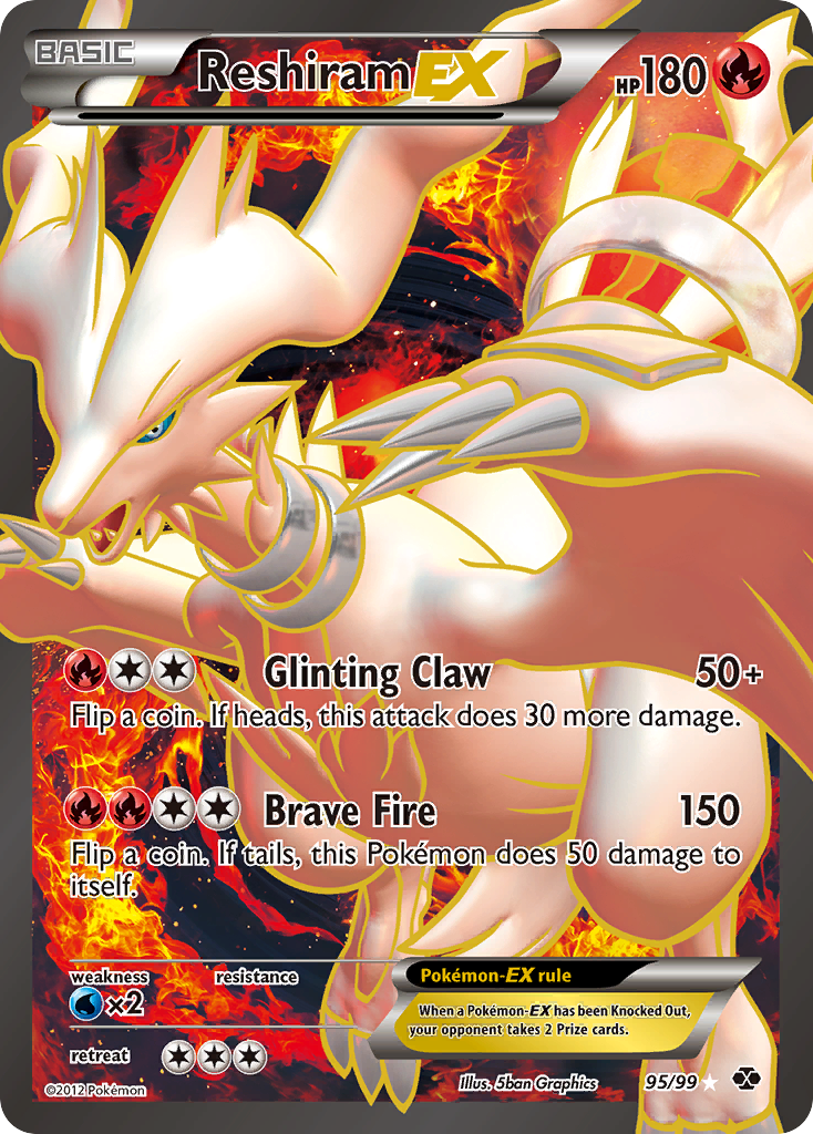 Reshiram EX (95/99) [Black & White: Next Destinies] | Good Games Cannington