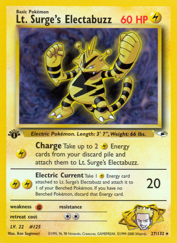 Lt. Surge's Electabuzz (27/132) [Gym Heroes 1st Edition] | Good Games Cannington