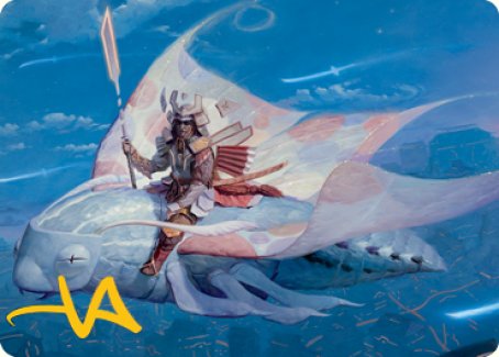 Sky-Blessed Samurai Art Card (Gold-Stamped Signature) [Kamigawa: Neon Dynasty Art Series] | Good Games Cannington