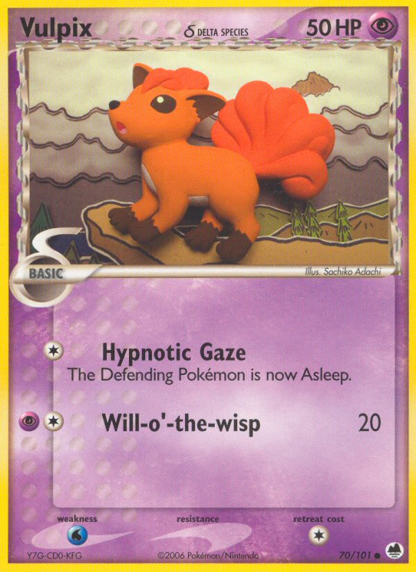 Vulpix (70/101) (Delta Species) [EX: Dragon Frontiers] | Good Games Cannington
