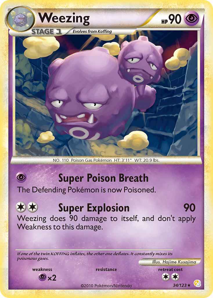 Weezing (34/123) [HeartGold & SoulSilver: Base Set] | Good Games Cannington