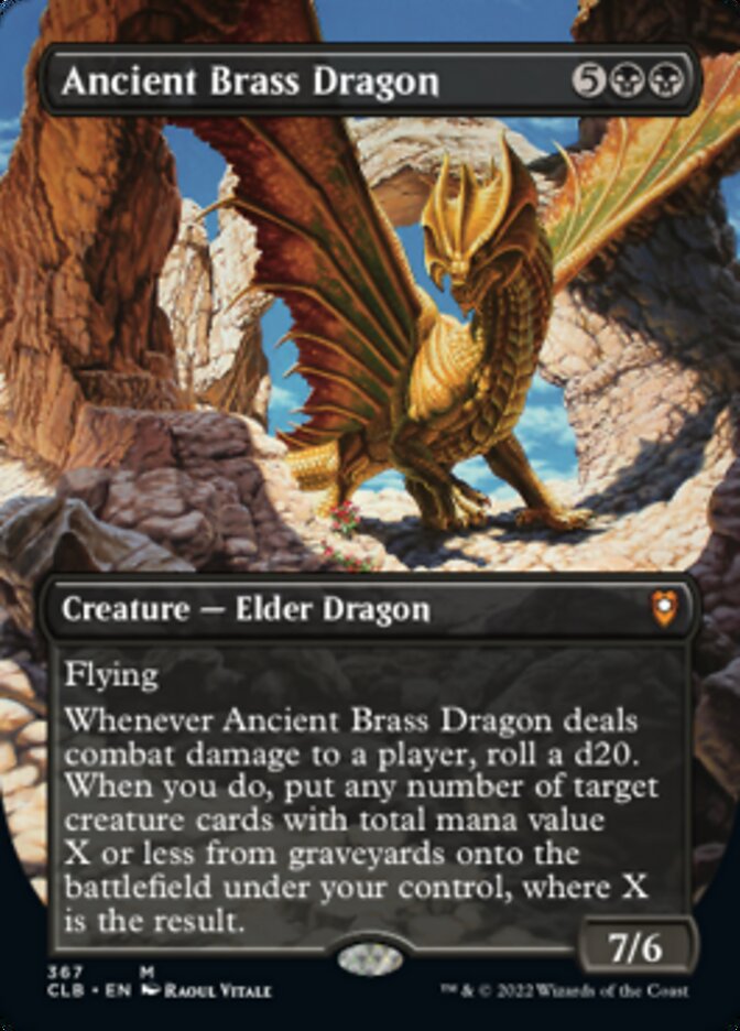 Ancient Brass Dragon (Borderless Alternate Art) [Commander Legends: Battle for Baldur's Gate] | Good Games Cannington