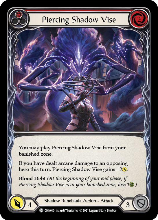 Piercing Shadow Vise (Red) [CHN010] (Monarch Chane Blitz Deck) | Good Games Cannington