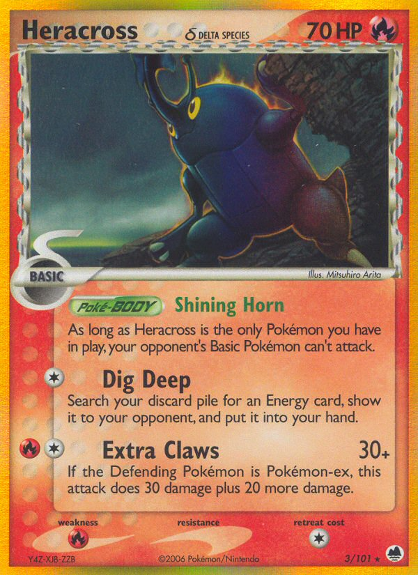 Heracross (3/101) (Delta Species) [EX: Dragon Frontiers] | Good Games Cannington